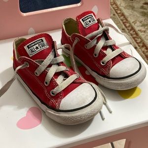 Red Converse toddler girl shoes